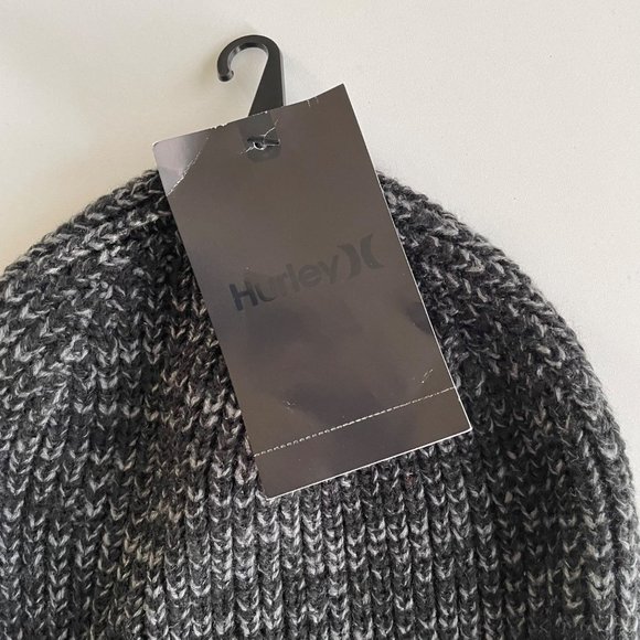 NWT Hurley M Max Cuff 2.0 Beanie Black Gray Heather One Size - Picture 5 of 8